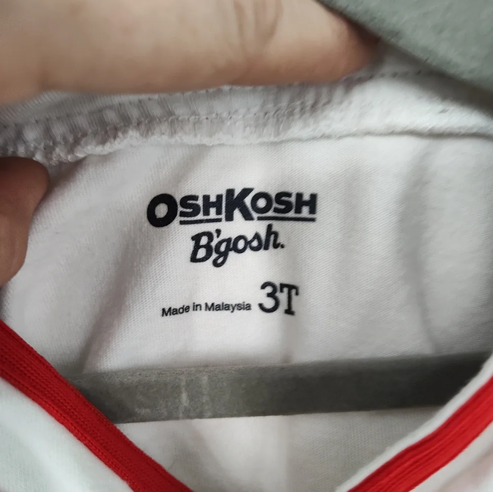 OshKosh B'gosh Kids Jersey Button Down Shirt - Navy, White, and Red Size 3T
